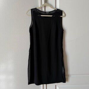 DKNY Black Shift Dress with Sheer Paneling Size 10